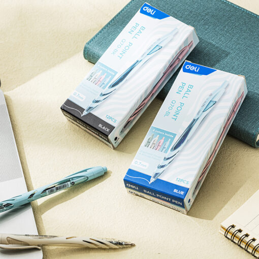 Bút bi Deli EQ70-BL - Cảm giác viết lướt nhẹ nhàng không cần tì mạnh