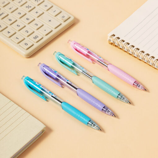 Bút bi bấm Deli EQ41-BL - Cơ chế bấm tiện lợi nét viết đậm đà