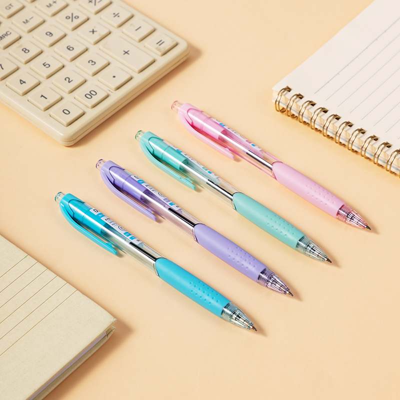 Bút bi bấm Deli EQ41-BL - Cơ chế bấm tiện lợi nét viết đậm đà