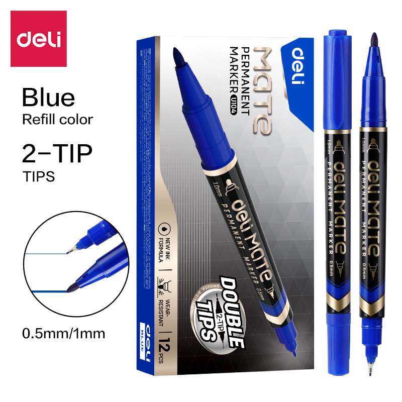 Bút dạ kính 2 đầu Deli EU10430 - Hai đầu tiện dụng chinh phục bề mặt trơn