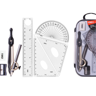 Bộ dụng cụ học sinh kim loại Deli EG30404 - Chân trụ vững chãi vẽ hình tròn chuẩn xác