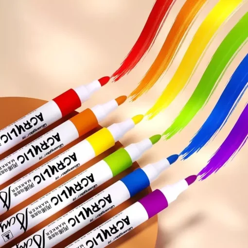 Bút Acrylic Marker 2 đầu Deli HM924 - Hai đầu đa năng chồng màu cực tốt