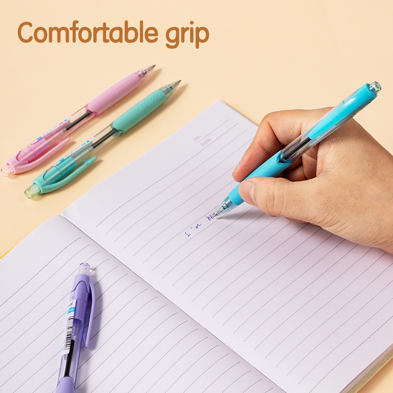 Bút bi bấm Deli EQ41-BL - Cơ chế bấm tiện lợi nét viết đậm đà - Ảnh 2