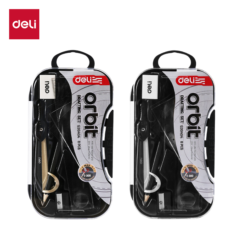 Bộ dụng cụ học sinh kim loại Deli EG30404 - Chân trụ vững chãi vẽ hình tròn chuẩn xác - Ảnh 2