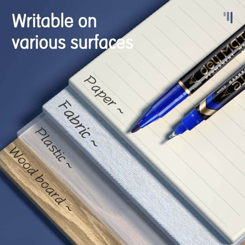 Bút dạ kính 2 đầu Deli EU10430 - Hai đầu tiện dụng chinh phục bề mặt trơn - Ảnh 3