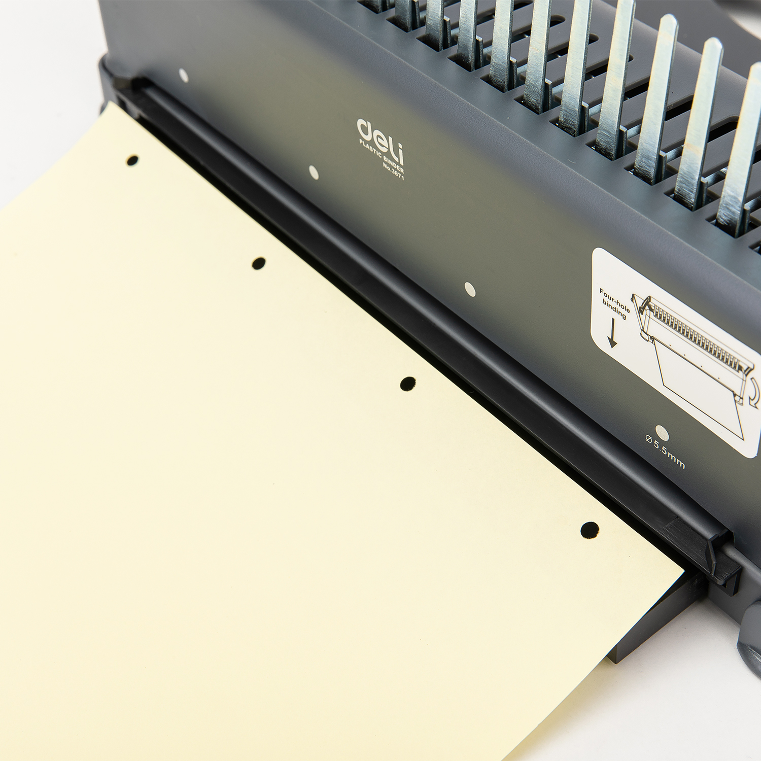 Máy đóng gáy xoắn Deli E3871 - Vận hành êm ái đục lỗ chính xác - Ảnh 3