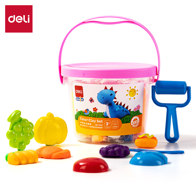 Đất nặn Deli 7031 - 24 màu sắc rực rỡ kèm khuôn tạo hình - Ảnh 3