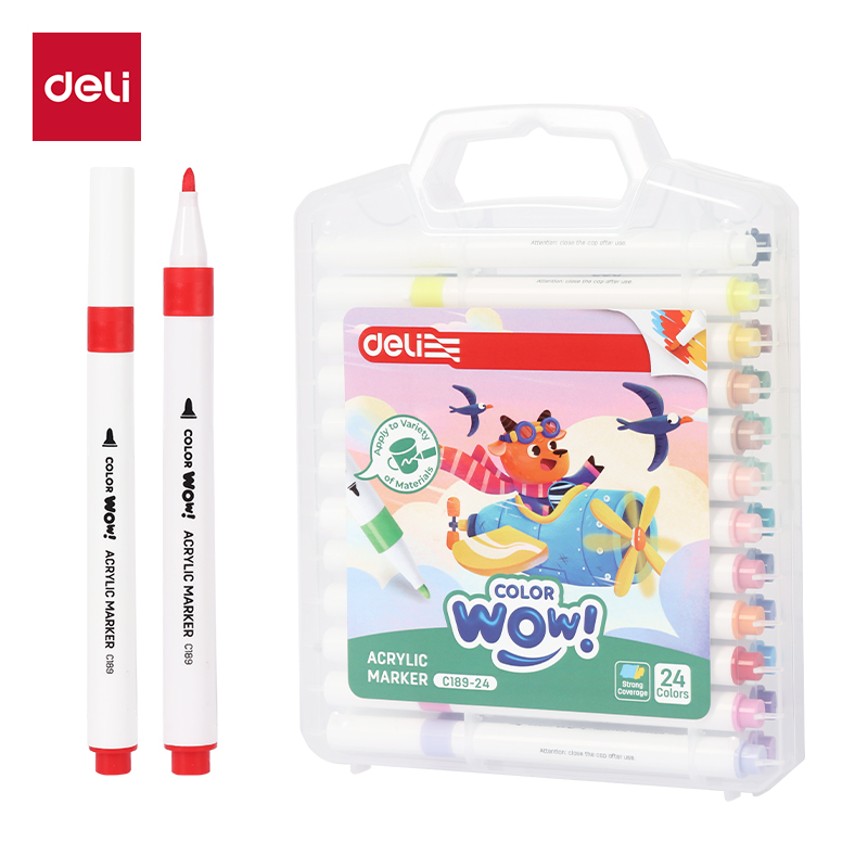 Bút Acrylic Marker Deli EC189 - Vẽ trên mọi chất liệu không phai màu - Ảnh 3