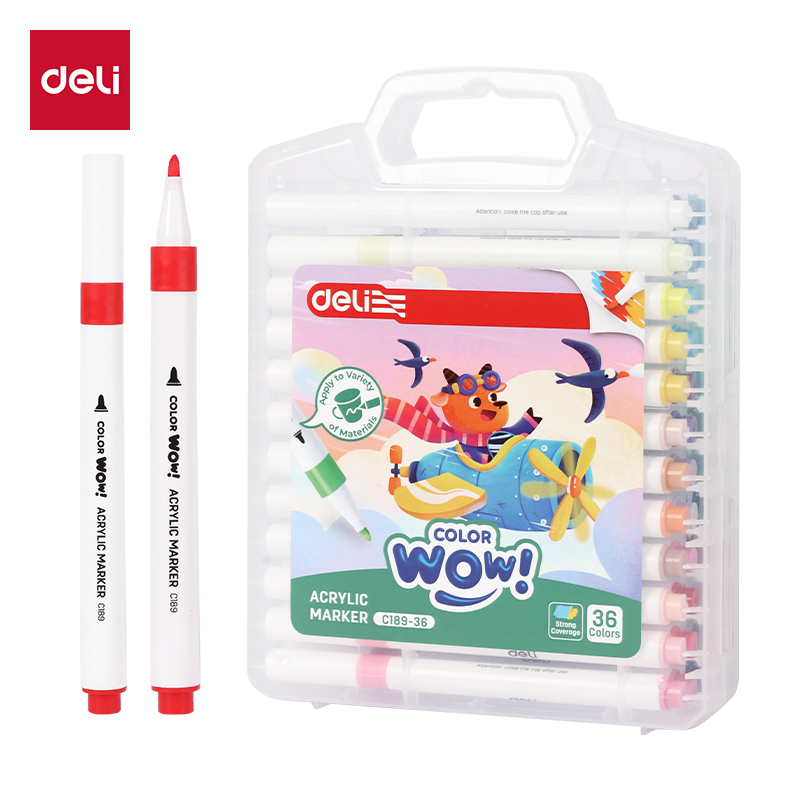 Bút Acrylic Marker Deli EC189 - Vẽ trên mọi chất liệu không phai màu - Ảnh 4