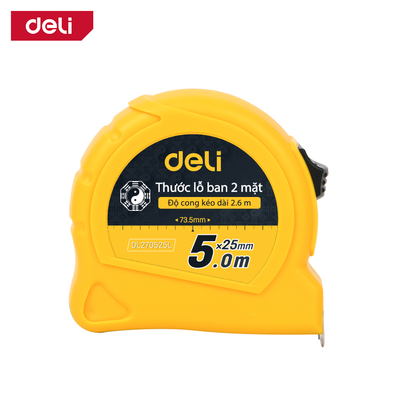 Thước lỗ ban Deli EDL270525L - Vạch chia phong thủy rõ nét dây thước chống mài mòn - Ảnh 2