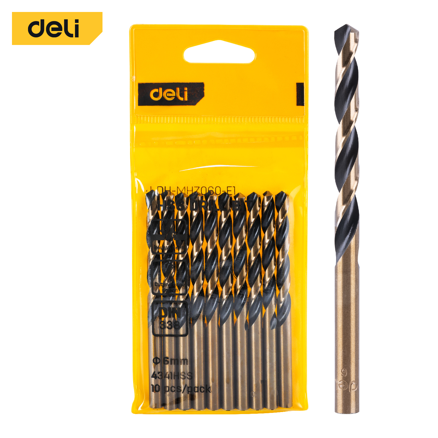 Mũi khoan sắt Deli EDH-MHZ060-E1 - Thép gió HSS 4341 cứng cáp khoan kim loại cực tốt