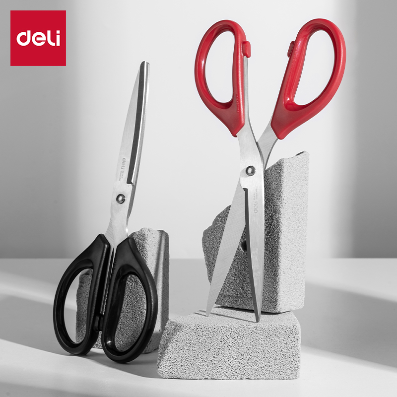 Kéo văn phòng Deli E6010 - Lưỡi thép không gỉ cắt bén ngọt êm tay