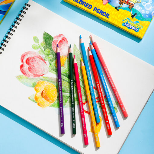 Bút chì màu hình bọt biển Deli EC133 - Thân bọt biển êm tay giúp bé cầm bút đúng