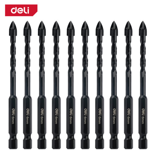 Mũi khoan đa năng 4 cạnh Deli EDH-CZZ006-E1 - Đầu khoan hợp kim xuyên thủng gạch kính dễ dàng