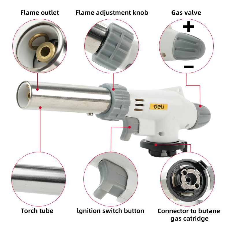 Đầu khò gas Deli EDL-PHQ02 - Lửa mạnh ổn định chịu nhiệt cao - Ảnh 4