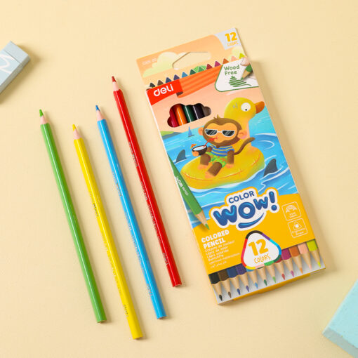 Chì màu nhựa Deli EC00100 - Chất liệu nhựa bền bỉ không gãy khi gọt