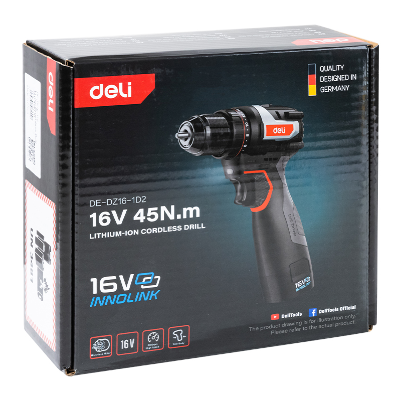 Máy khoan pin Deli EDE-DZ16-1D2 - Pin 16V bền bỉ thao tác linh hoạt mọi vị trí - Ảnh 4