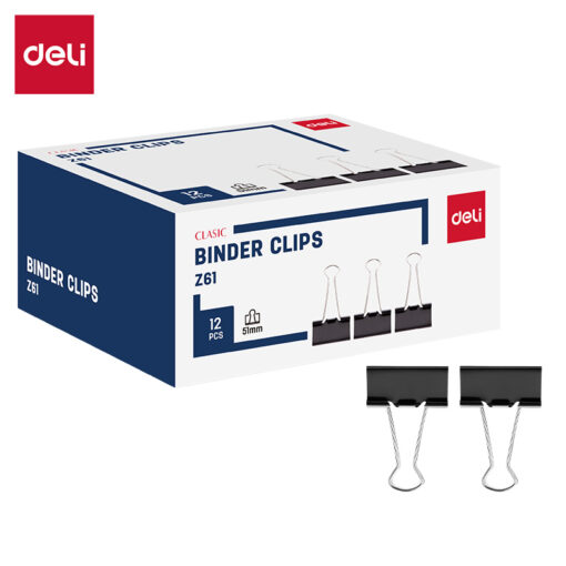 Kẹp giấy 51mm Deli EZ61 - Kẹp chặt tài liệu không làm hỏng bề mặt giấy