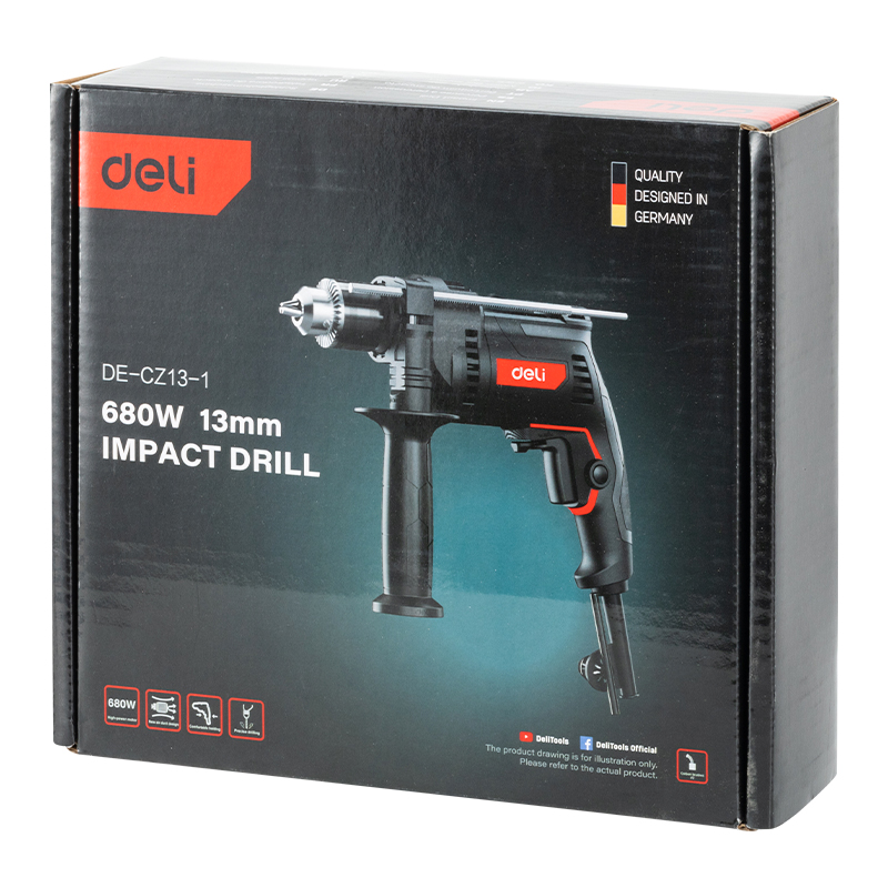 Máy khoan động lực Deli EDE-CZ13-1 - Khoan tường gỗ sắt mạnh mẽ với công suất 680W - Ảnh 4