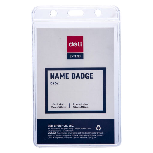 Thẻ đeo bảng tên Deli E5757 - Nhựa trong suốt hiển thị thông tin rõ nét