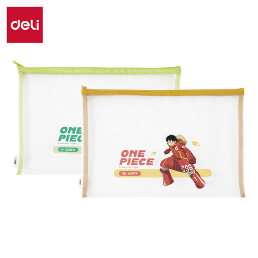 Túi tài liệu One Piece Deli EF287 - Họa tiết hoạt hình ấn tượng chất liệu chống thấm