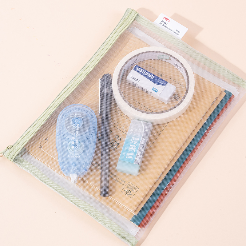 Túi zip đựng tài liệu Deli EF283 - Khóa kéo mượt mà chống rơi rớt giấy tờ - Ảnh 2