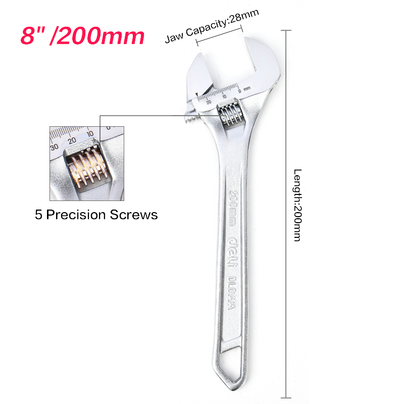 Mỏ lết Deli EDL008A - Con lăn mượt mà vặn ốc trơn tru không rơ lắc - Ảnh 2