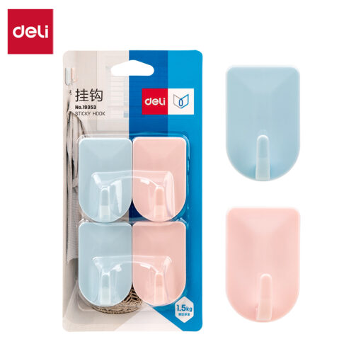 Móc dán tường Deli 19353 - Keo dính chịu lực 1.5kg không cần khoan đục