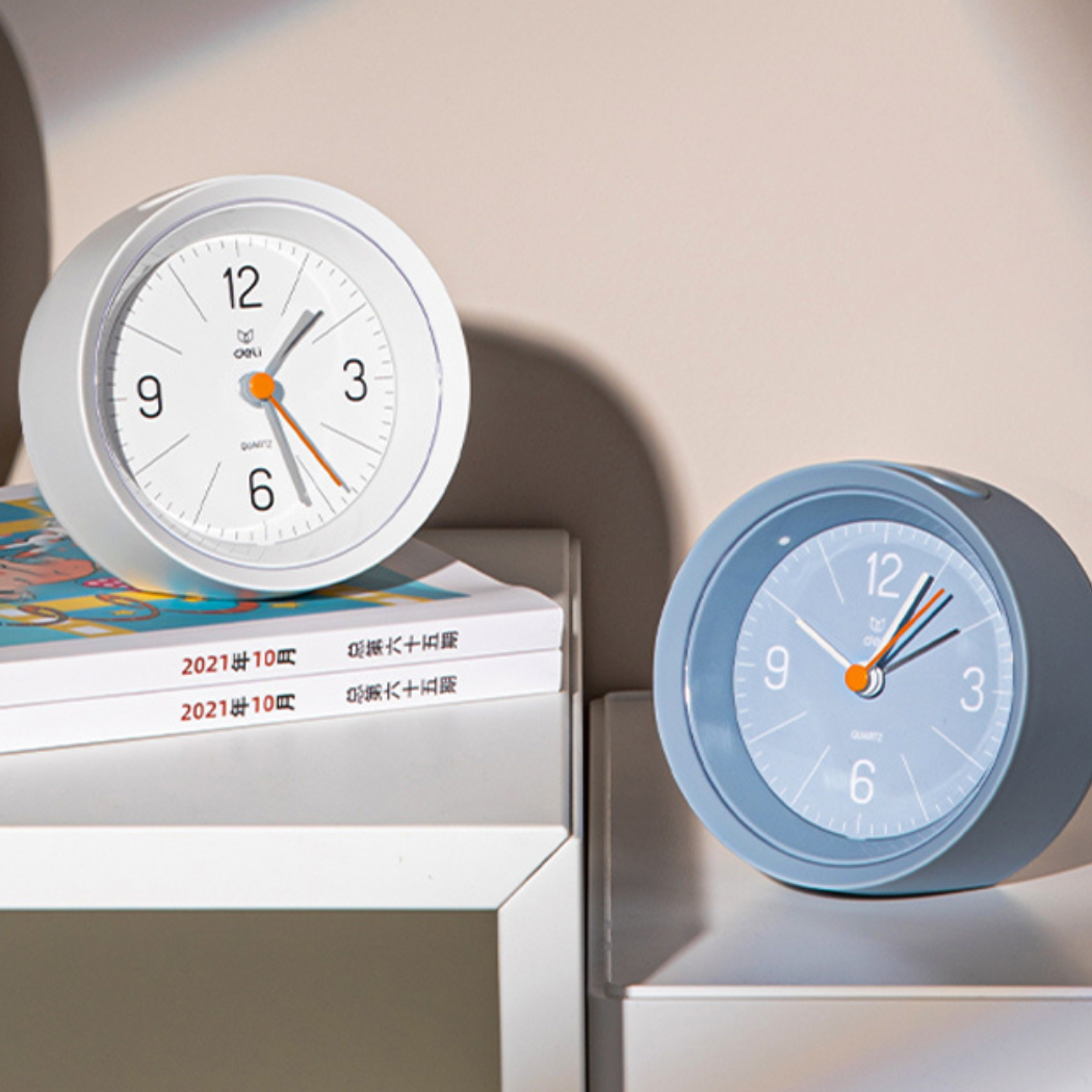 Đồng hồ để bàn Deli LE300 - Thiết kế tối giản kim trôi êm ái không gây ồn