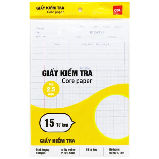 Giấy kiểm tra Deli CN602 - Giấy định lượng chuẩn viết êm không thấm mực