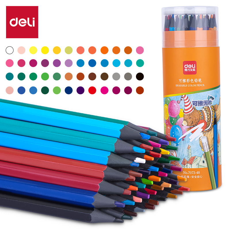 Bút chì màu nhựa xóa được Deli 7073 - Sáng tạo không giới hạn với khả năng xóa sạch - Ảnh 5